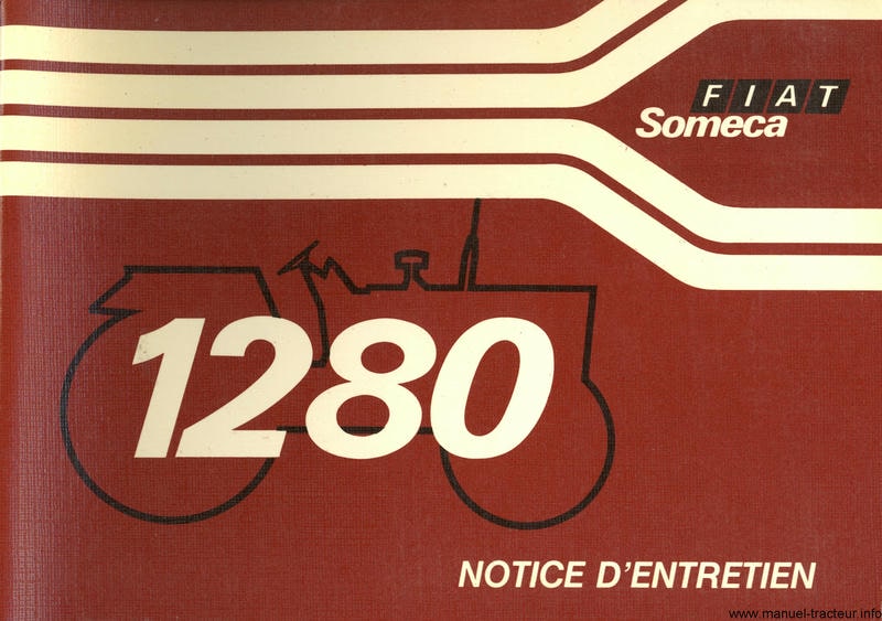 Première page de la revue technique - Notice d'entretien tracteur Fiat Someca 1280 et 1280 DT