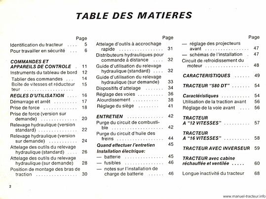 Extrait du guide de réparation - Notice d'entretien Someca 580