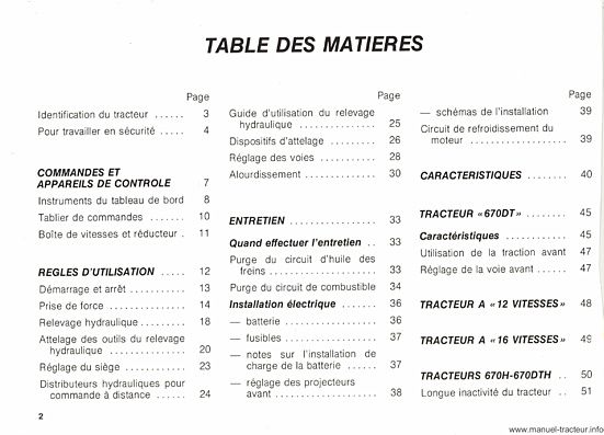 Cinquième page du Notice entretien SOMECA 670
