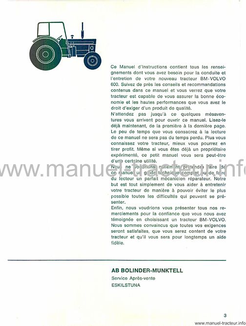 Extrait du guide de réparation - Livret entretien Volvo T 600
