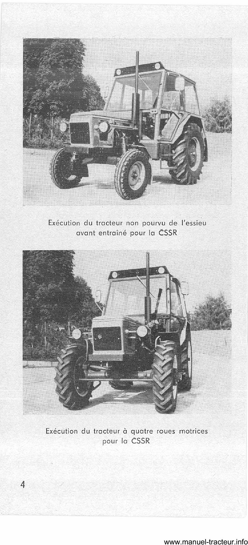 Extrait de la notice technique - Guide d'utilisation et d'entretien des tracteurs Zetor 5011 6011 6045 7011 7045