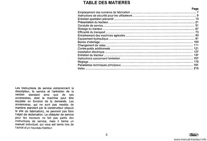 Extrait du guide de réparation - Guide d'entretien Zetor Z6421 Z6441 Z7421 Z7441 Z8421 Z8441