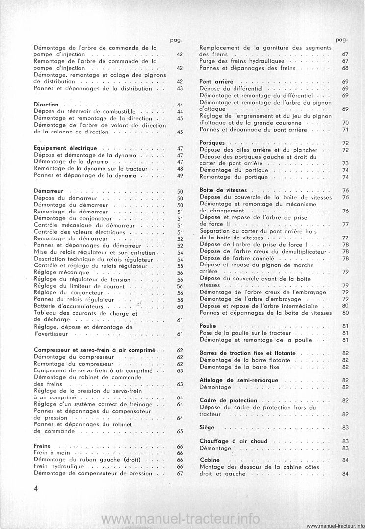 Extrait de la notice technique - Guide de réparation Zetor 5511