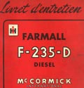 Livret entretien tracteur ih mc cormick farmall f-235-d