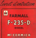 Livret entretien tracteur IH Mc Cormick Farmall F-235-D