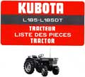 Liste Pieces Rechange tracteurs Kubota L185 L185DT