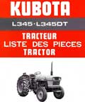 Liste des pièces de rechange tracteurs Kubota L345 L345DT