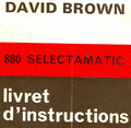 Livret d'instruction tracteur 880 selectamatic david brown