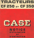 Notice d'entretien tracteur case cf 250 350