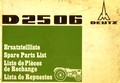 Catalogue de pièces de rechange tracteur DEUTZ 2506