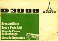 Catalogue de pièces détachées tracteur DEUTZ 3006