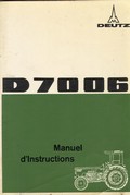Manuel instruction tracteur DEUTZ 7006