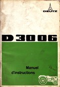 manuel d'instruction tracteur Deutz D3006