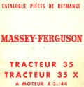 tracteur Massey Ferguson 35 catalogue pieces de rechange