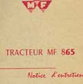 Notice entretien tracteur massey ferguson MF 865