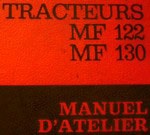 Manuel d'atelier tracteur Massey Ferguson 122 et 130